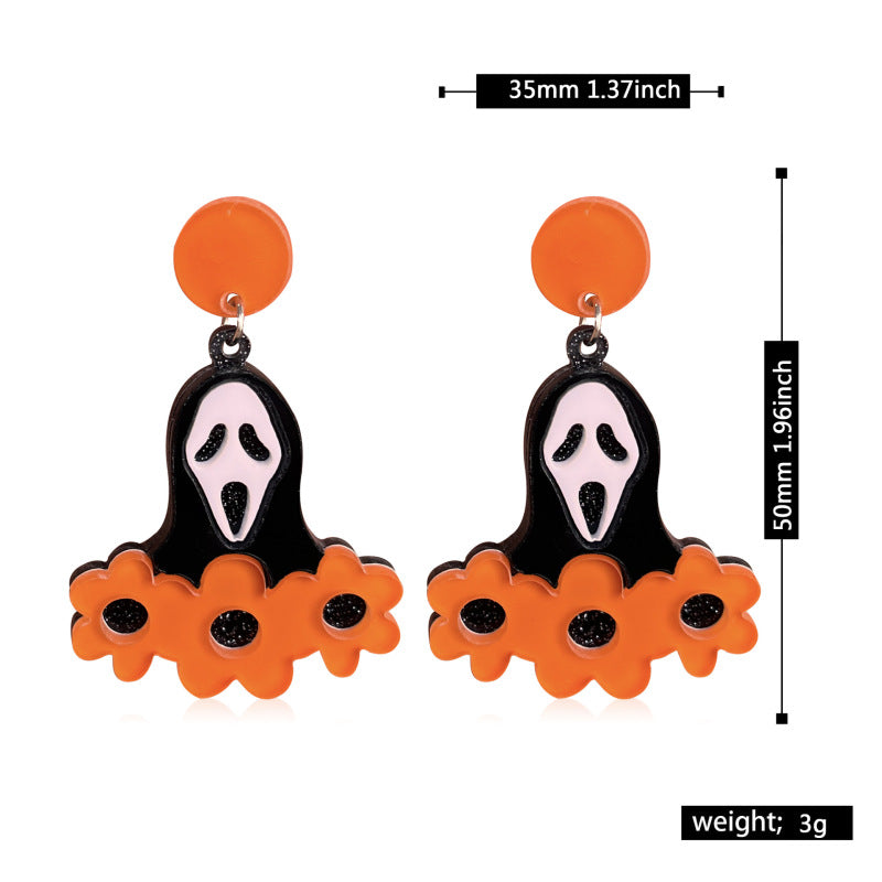 Halloween Women Funny Horror Black Cat Earrings