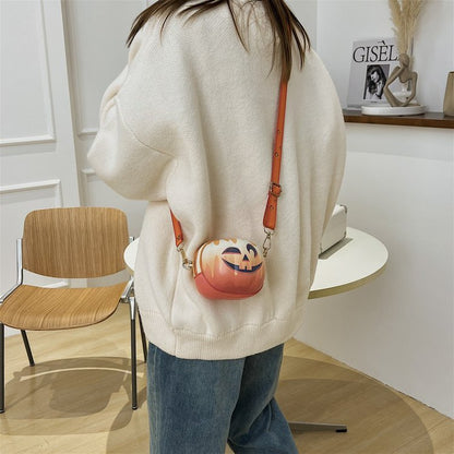 Bolso bandolera creativo de calabaza con dibujos animados de Halloween para mujer