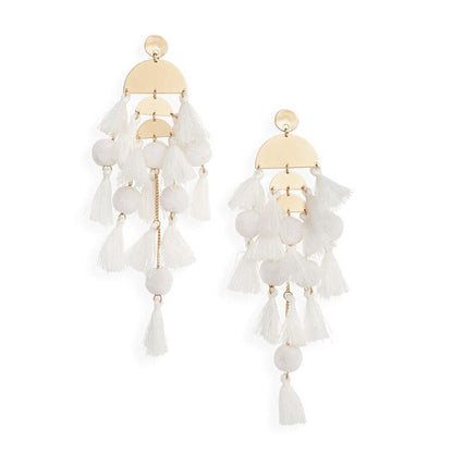 Pendientes bohemios con borlas multicapa para mujer