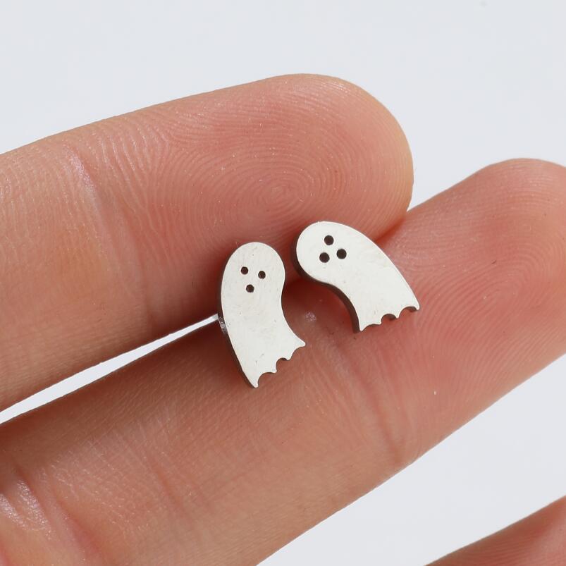 Funny Smooth Cute Ghost Earrings Halloween Jewelry