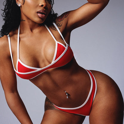 Bikini sexy de verano con bloques de color para mujer