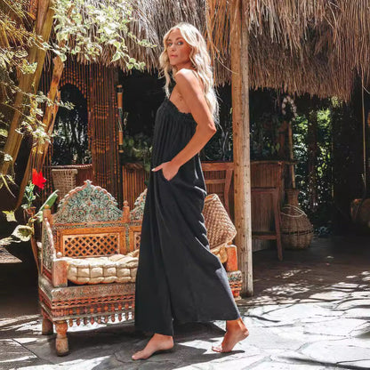 Mono informal de verano para mujer, color liso, para vacaciones