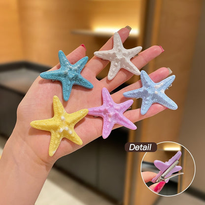 Accesorios para el cabello para vacaciones de verano junto al mar con estrellas de mar