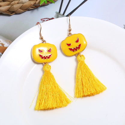 Halloween Women Fashion Drip Oil Spider Web Earrings