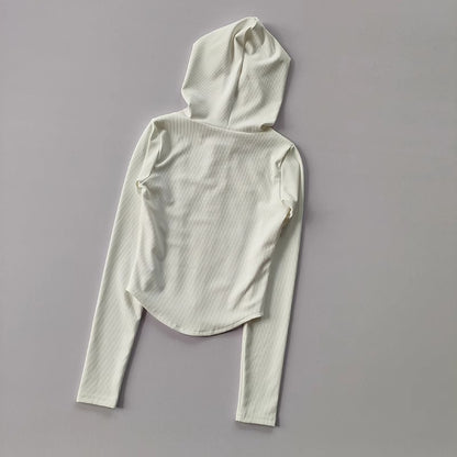 Veste de sport à capuche pour femme, en nylon et élasthanne