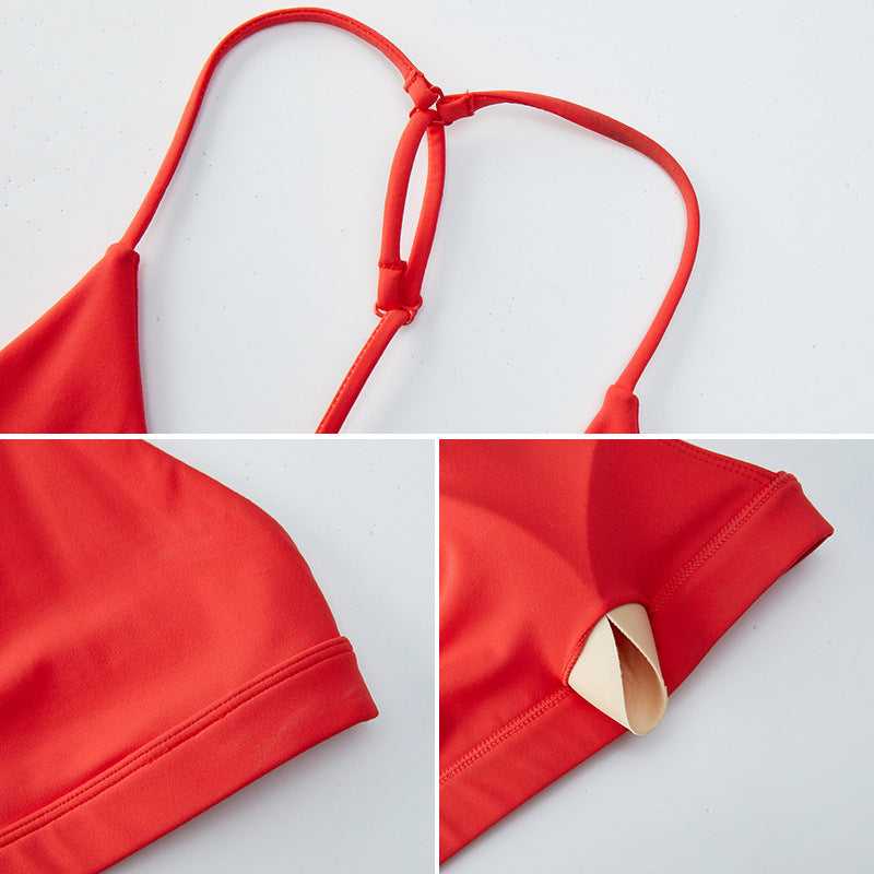 Soutien-gorge de sport licou à la mode pour femmes, couleur unie, pour le yoga