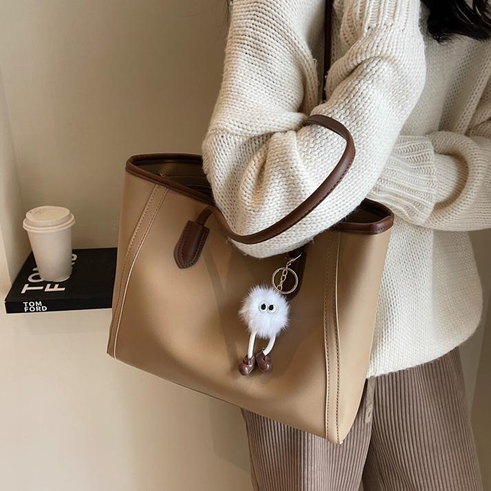 Women Casual Solid Color Large Capacity Tote Bag