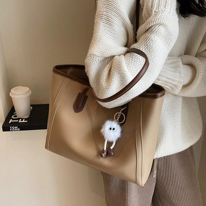 Women Casual Solid Color Large Capacity Tote Bag
