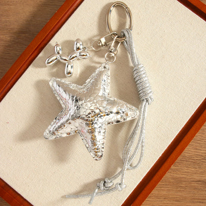 Fashion Silver Series Five-Pointed Star Keychain