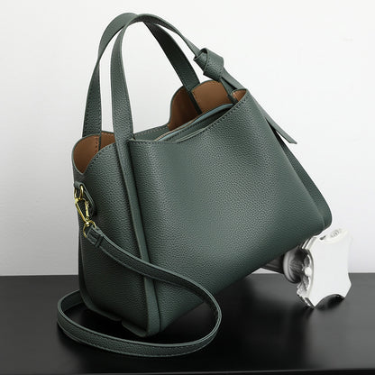 Soft Pu Leather Women Tote Bag with Horizontal Shape
