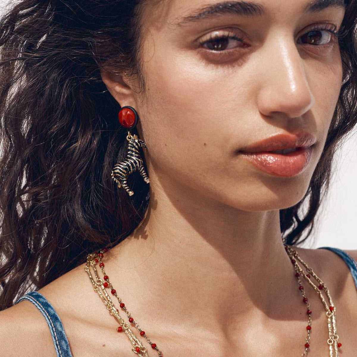 Boucles d'oreilles pendantes zèbre vintage créatives