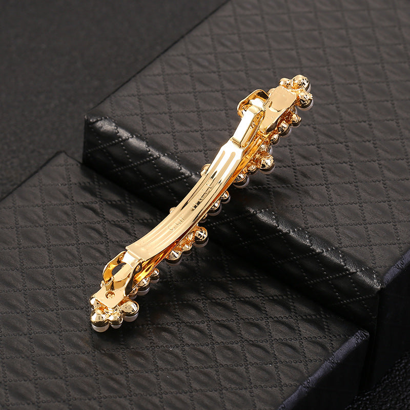 Fashion Pearl Rhinestone Clip Alloy Women Hairpin