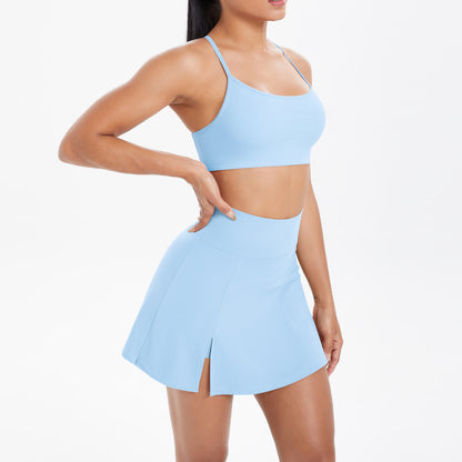 Women Casual Backless Camisole Skirt Set - Sleeveless Yoga Two-Piece