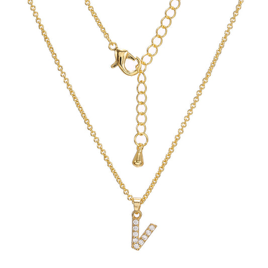 Women Fashion Simple Alphabet Pendant Necklace