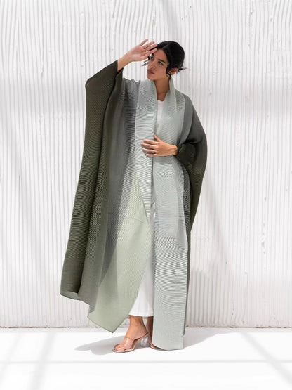 Women Fashion Casual Gradient Long Sleeve Robe Coat