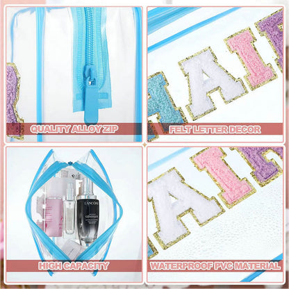 Bolsa de cosméticos portátil impermeable de PVC esmerilado para mujer