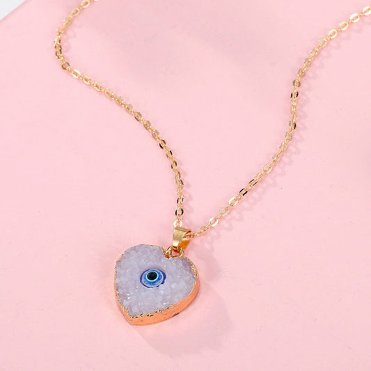Bohemian Resin Imitation Gemstone Luck Eye Necklace
