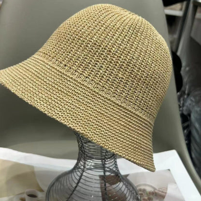 Sombreros de pescador tejidos de paja de moda de verano para mujer