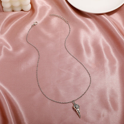 Collar de calavera de cuervo estilo gótico punk de Halloween para mujer