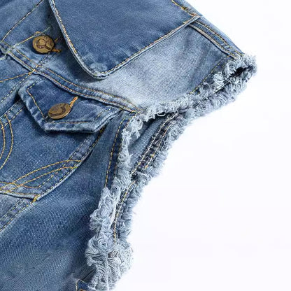 Chaleco vaquero ajustado de talla grande para hombre