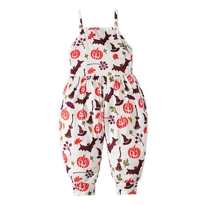 Kids Toddler Girls Boys Summer Casual Pumpkin Jumpsuit