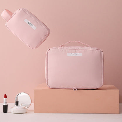 Bolsa de cosméticos portátil de viaje de color sólido simple
