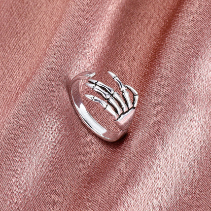 Anillo de garra de aleación con apertura de Halloween retro de moda para mujer