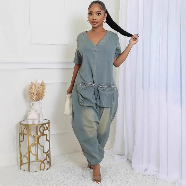 V Neck Jumpsuit