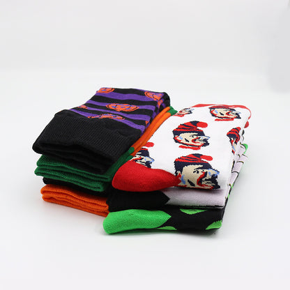 Calcetines de Halloween con diseño divertido de murciélago y payaso para hombre