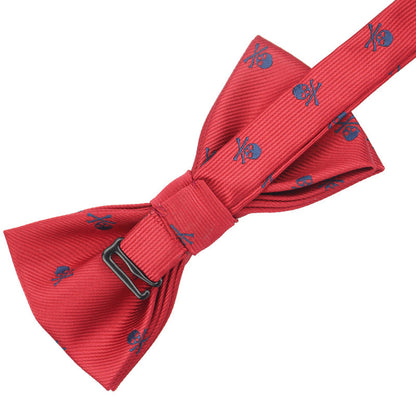 Ensemble d'accessoires de cravate ultra-étroite en polyester pour homme, motif tête de mort, pour Halloween