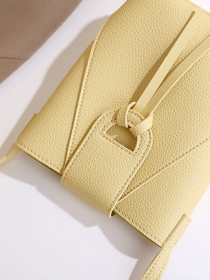 Women Soft Leather Solid Color Crossbody Phone Bag