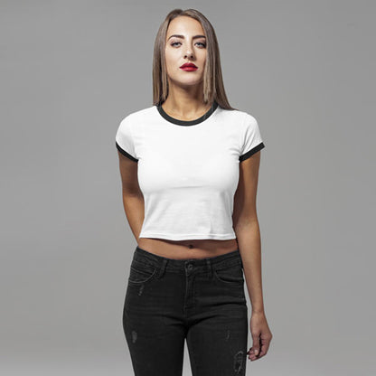 Camiseta informal de manga corta de mezcla de algodón para mujer