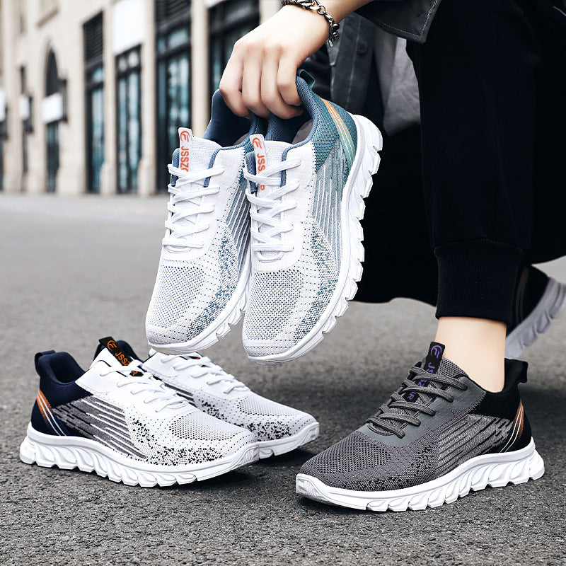 Men Fashion Casual Color Block Mesh Breathable Sneakers