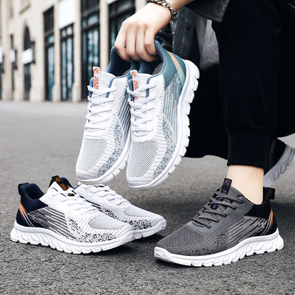 Men Fashion Casual Color Block Mesh Breathable Sneakers