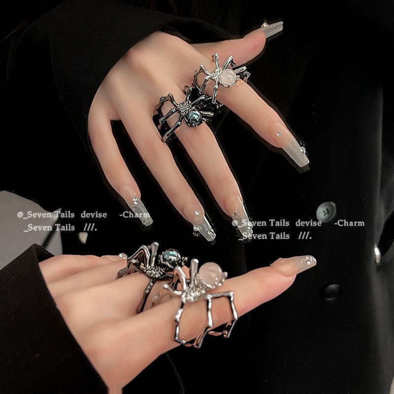 Anillo de araña punk de Diablo de moda para Halloween para mujer