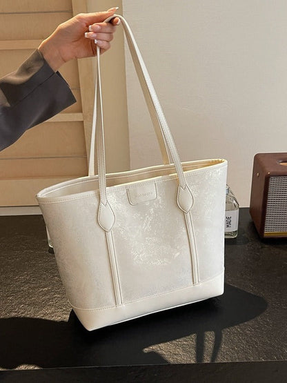 Women Fashionable Solid Color PU Tote Bag