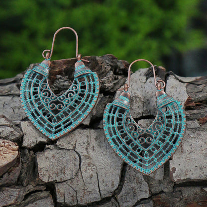 Boucles d'oreilles rétro turquoise de style ethnique bohème
