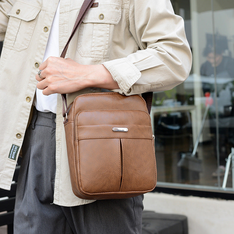 Bolso bandolera informal de PU para negocios a la moda para hombre