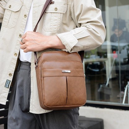 Bolso bandolera informal de PU para negocios a la moda para hombre