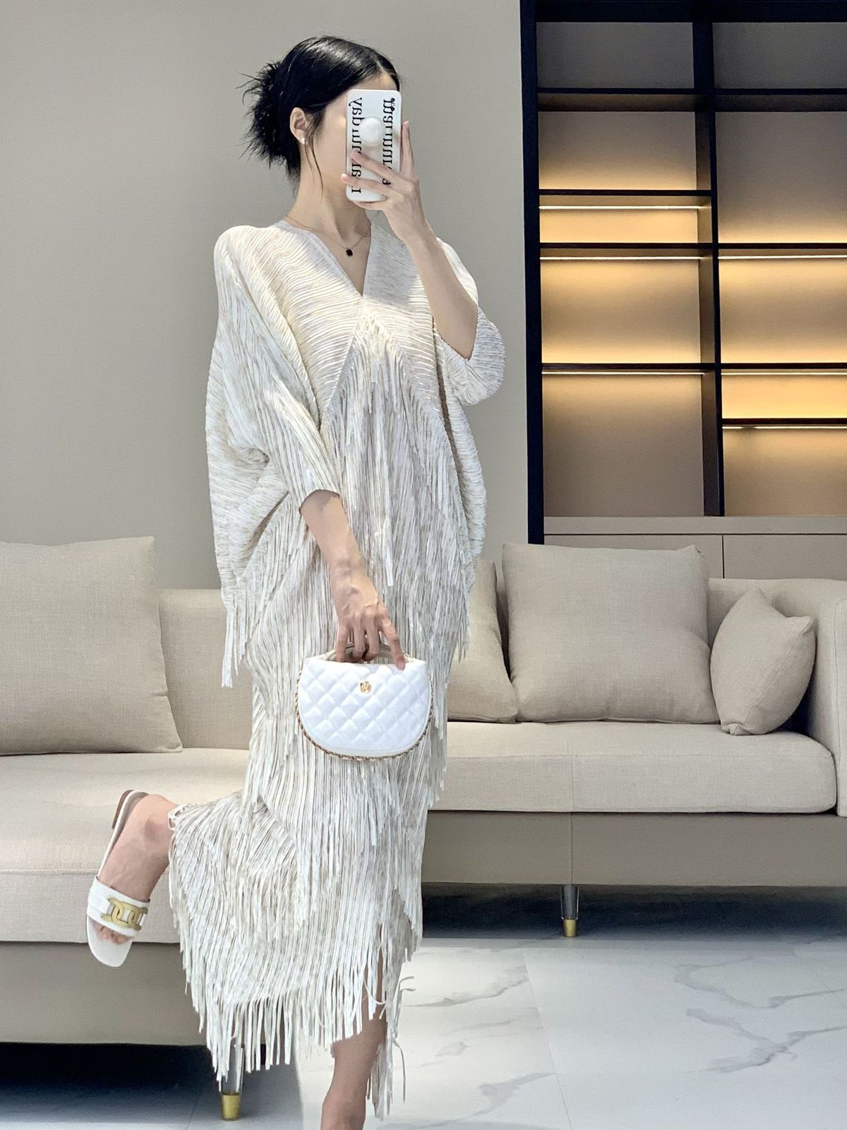 Women Pleated Summer Romantic Tassel Dress