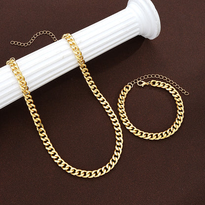 Conjunto de collar y pulsera sencillos de moda para mujer