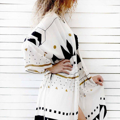 Traje de baño de moda para mujer, para vacaciones, playa, con estampado geométrico de triángulos