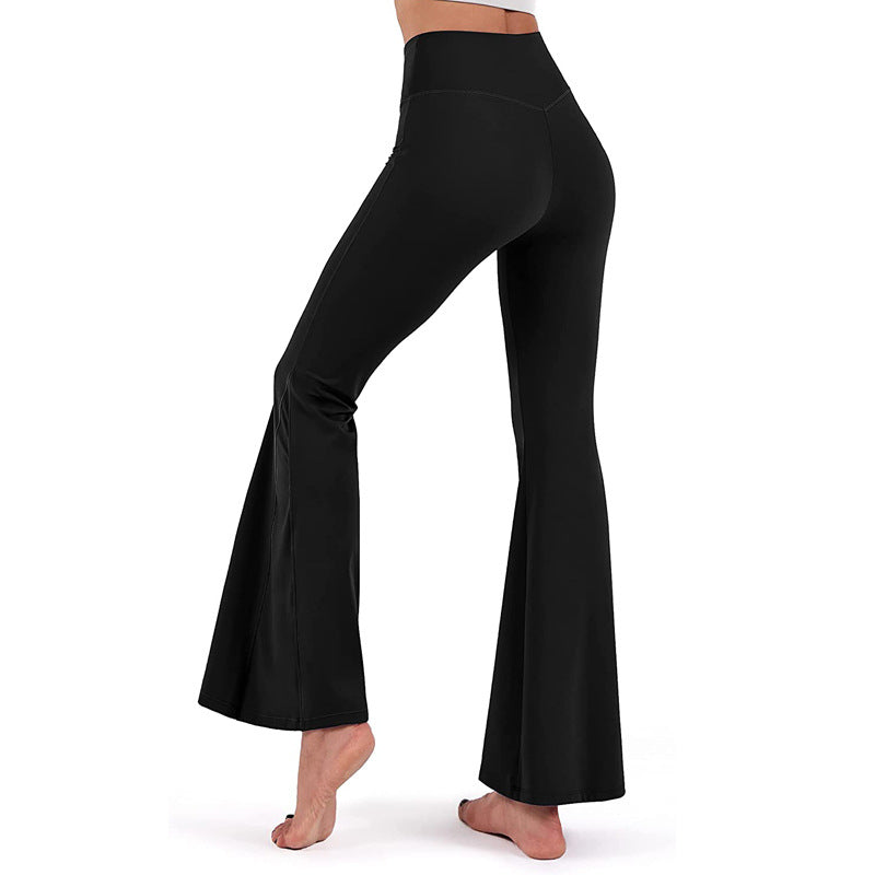 Women Fashion Solid Color Cross High Waist Yoga Pants
