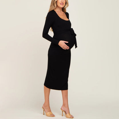Vestido casual de cuello cuadrado para embarazadas