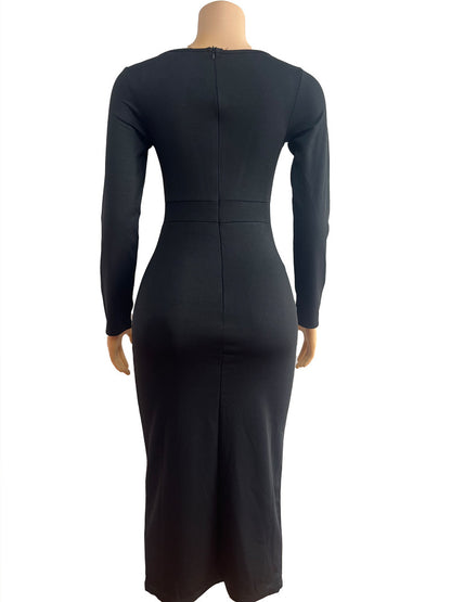 Vestido ajustado de manga larga a la cadera para mujer
