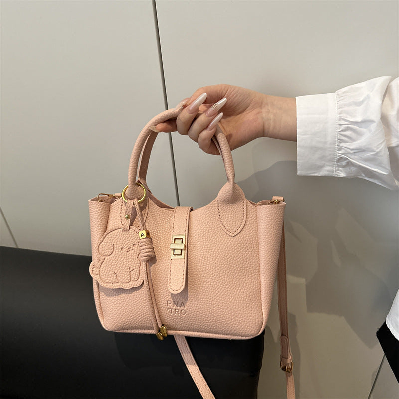 Fashionable Solid Color Large Capacity Shoulder Bag