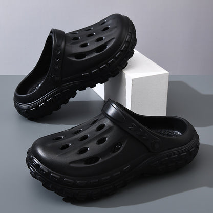 Zapatos casuales sin cordones de color liso con suela gruesa y suela de EVA antideslizante para hombre