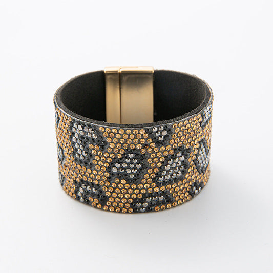 Bohemian Wind Rhinestone Wide-Brimmed Bracelet
