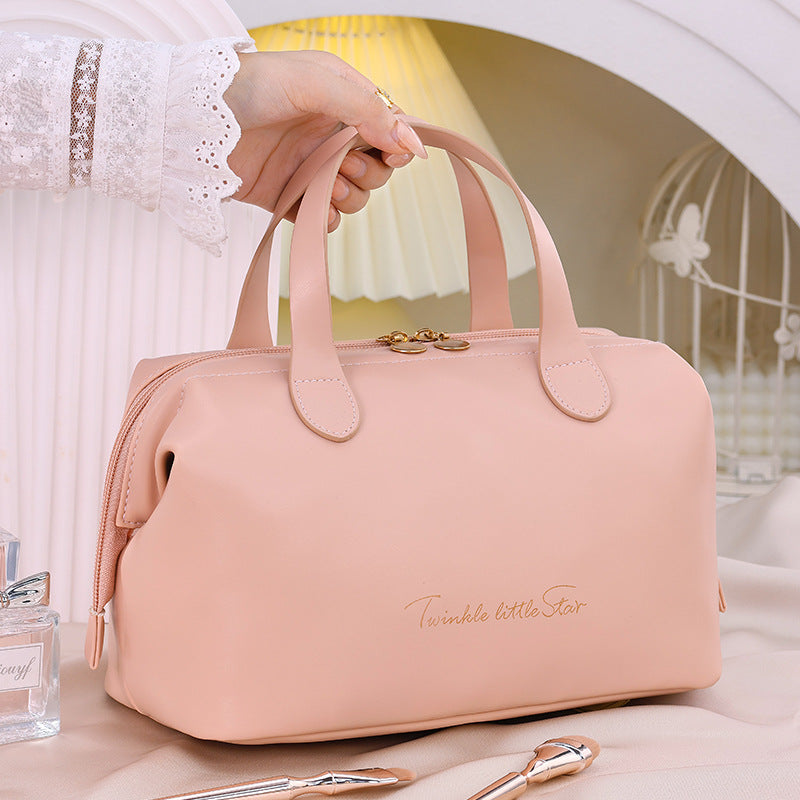 Bolsa de cosméticos de PU de gran capacidad para guardar maquillaje