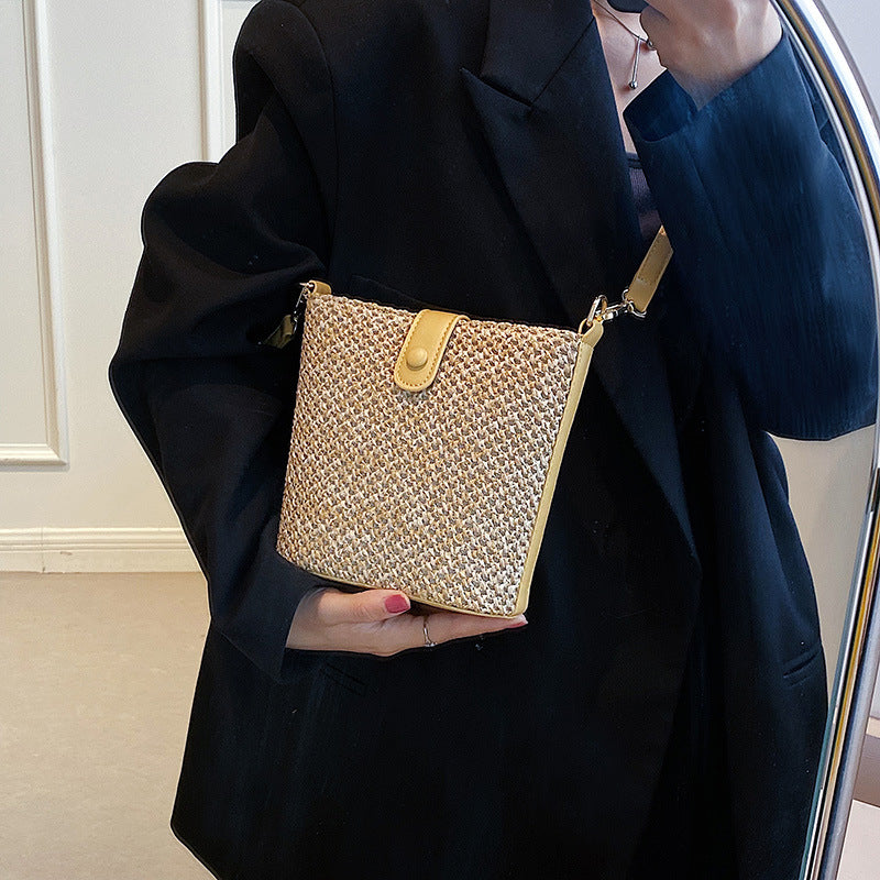 Bolso de hombro informal tejido estilo bohemio